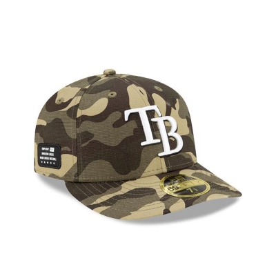 Green Tampa Bay Rays Hat - New Era MLB Armed Forces Weekend Low Profile 59FIFTY Fitted Caps USA8962371